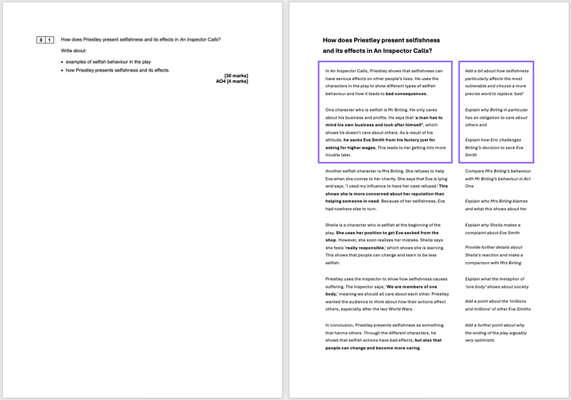 An Inspector Calls Essay Upgrade