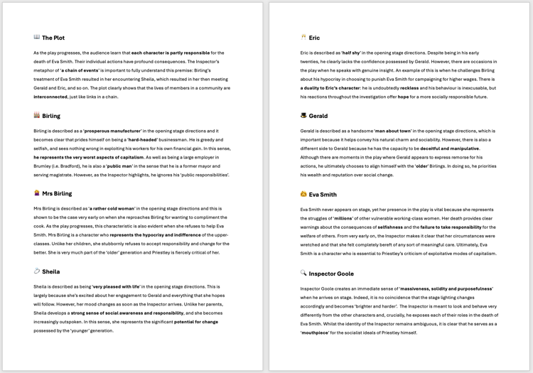 Main Character Notes Image