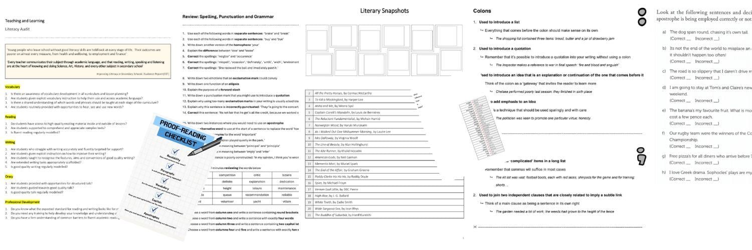 Literacy Teaching Resource Bundle English Teaching Resource