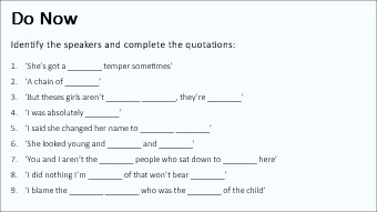 Do Now Tasks for An Inspector Calls | KS4 Teaching Resource